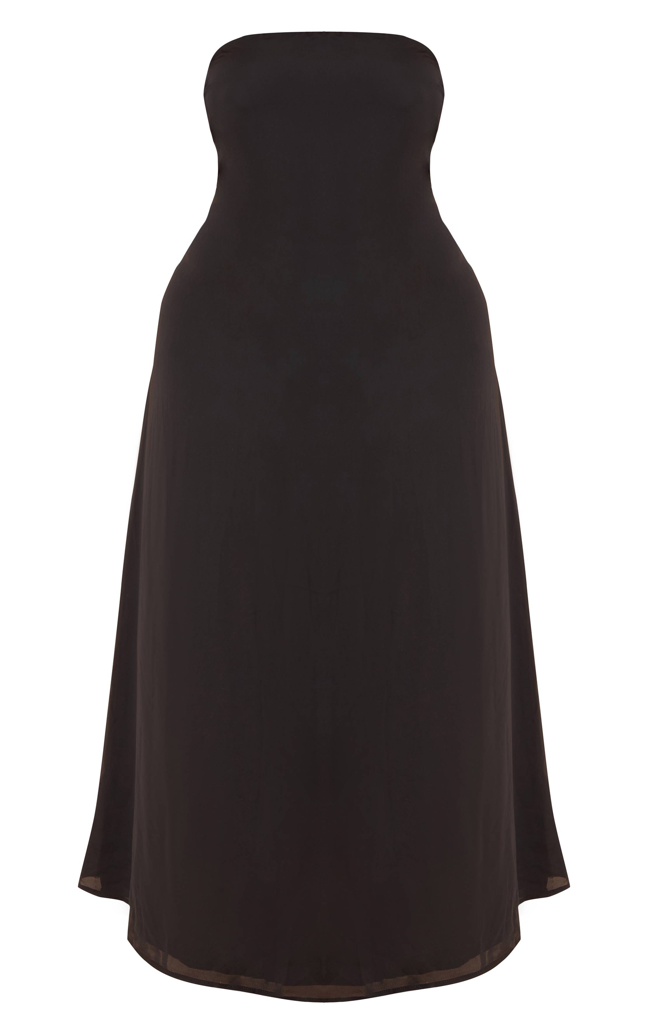 Noir Robe Maxi Colonne Bandeau Imprimé Plumes Grande Taille