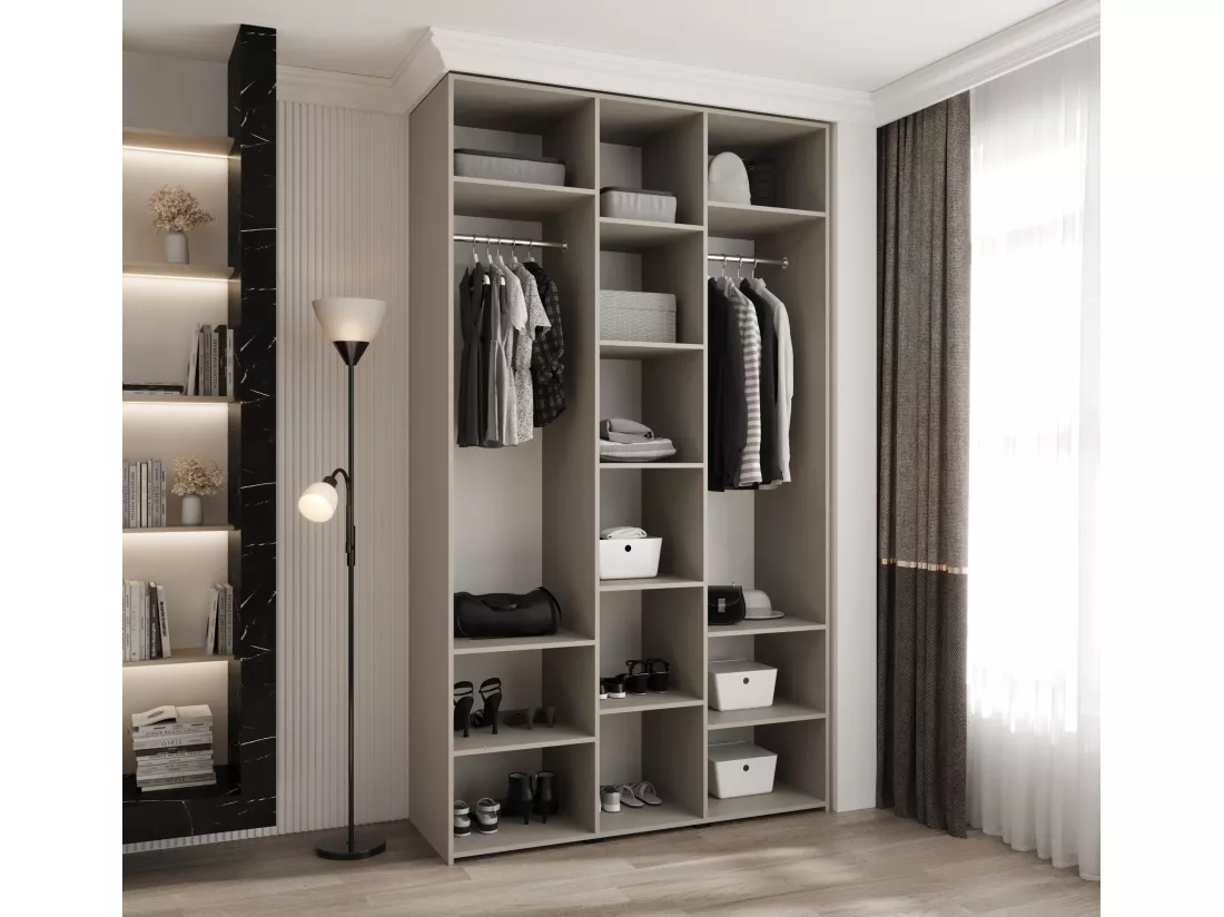 Armoire à portes battantes Como 4 245,5/140/50 3 portes (cachemire/noir)