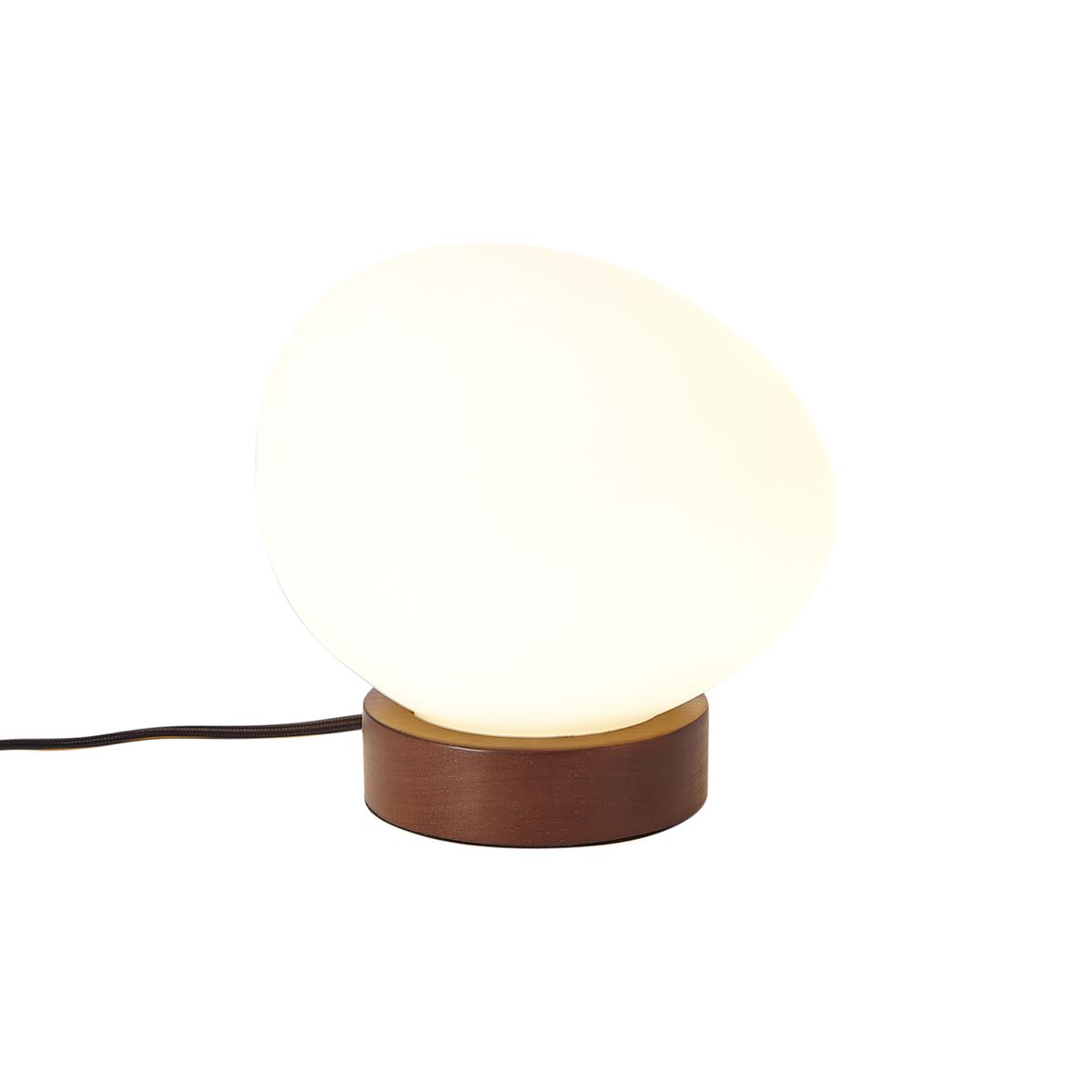 Japandi tafellamp hout met opaal glas - Sally