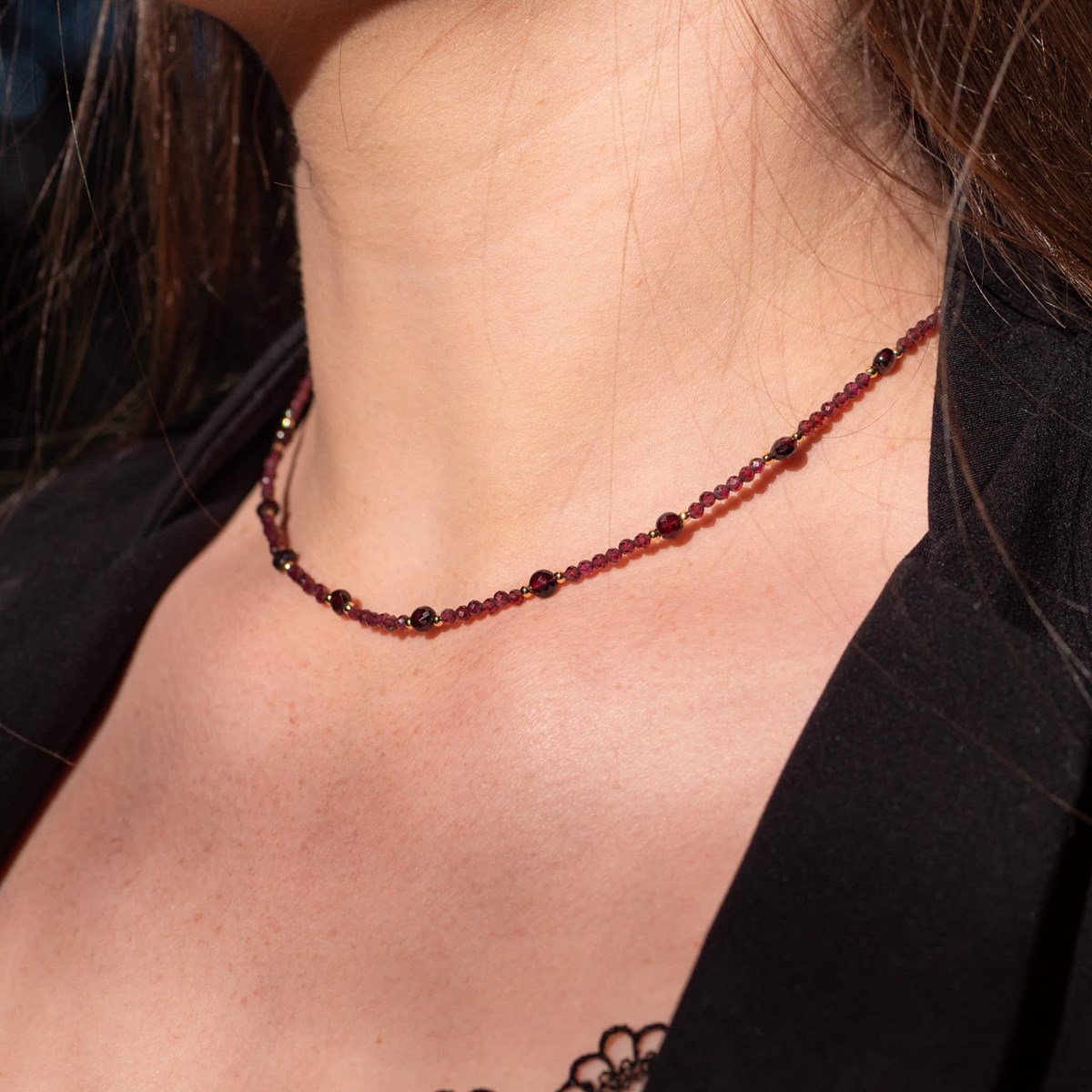 Collier Paloma en pierres Grenat