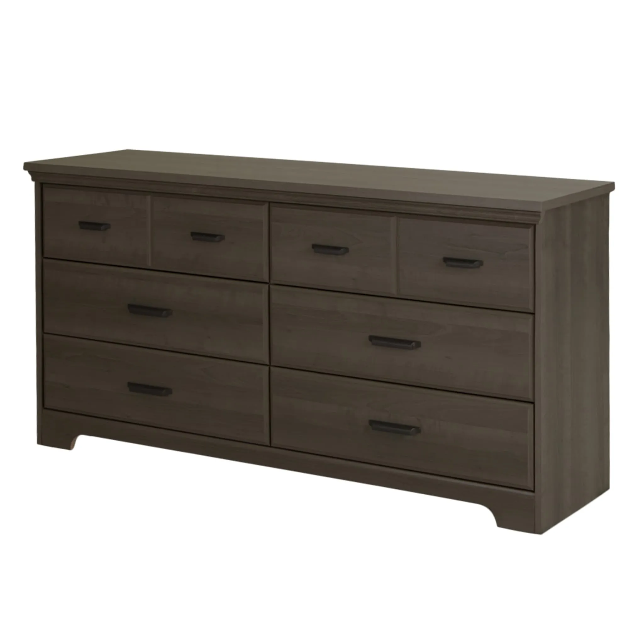 South Shore Bureau Double 6 Tiroirs - Versa Érable Cendré