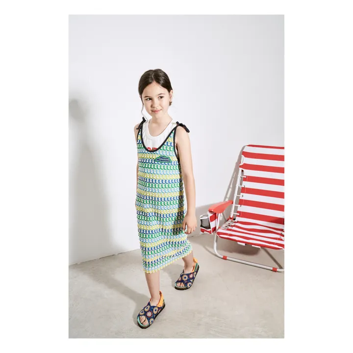 Maison Mangostan Robe à Bretelles Waves | Vert