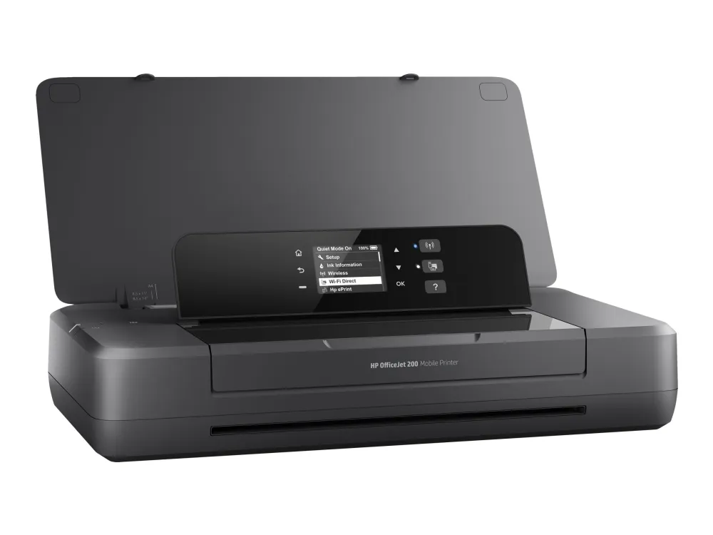 HP Officejet 200 Mobile Printer - Printer - farve - blækprinter - A4/Legal - 1200 x 1200 dpi - op til 20 spm (mono) / op til 19 spm (farve) - kapacitet: 50 ark - USB 2.0, USB vært, Wi-Fi