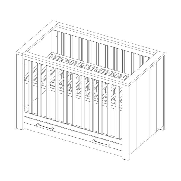 Kidsmill Sem Nautic Grijs Babybed Met Lade 60 x 120 cm