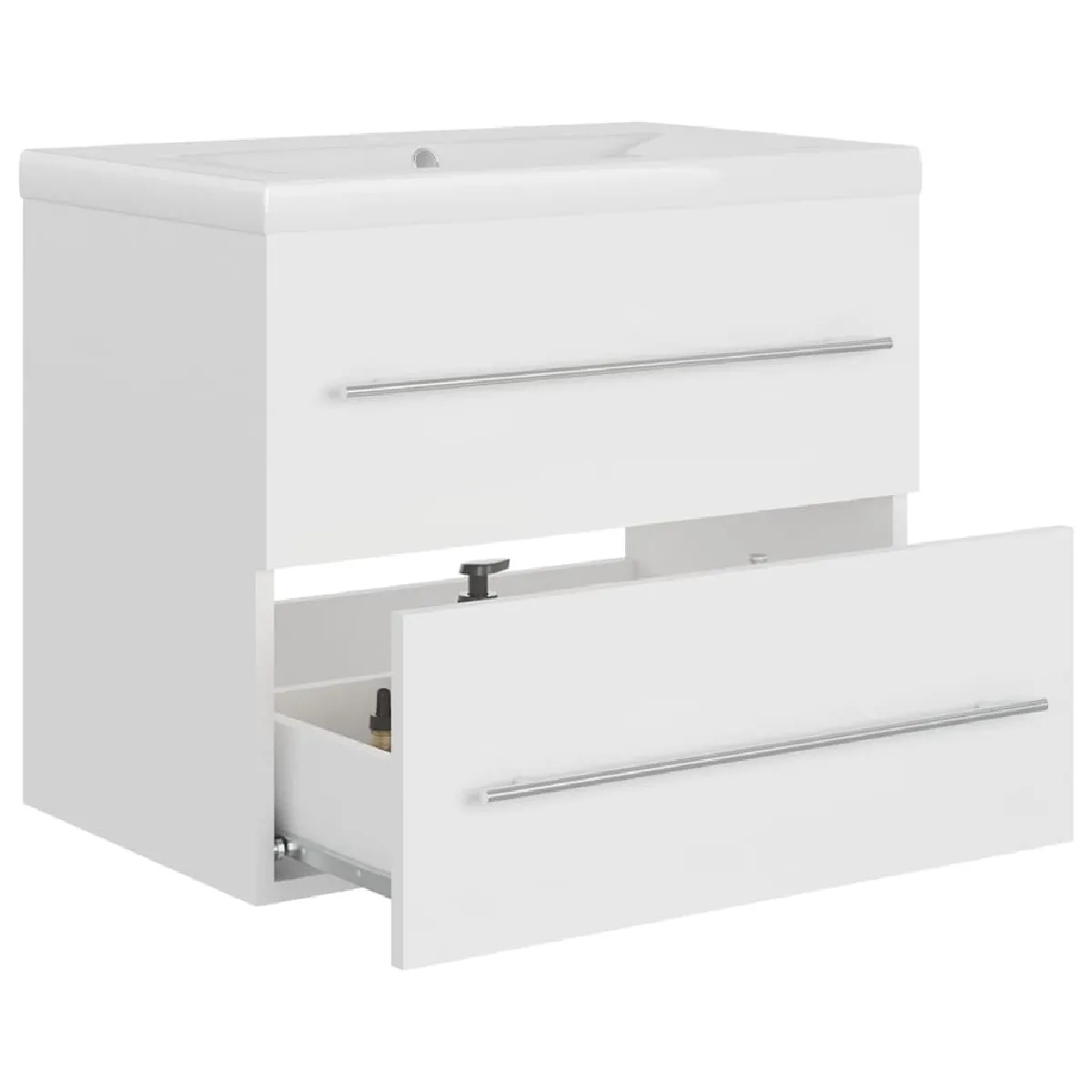 vidaXL Armoire d'Évier avec Lavabo Intégré Blanc