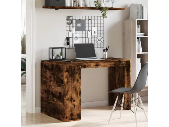 Bureau chêne fumé 123,5x73,5x75 cm bois d'ingénierie