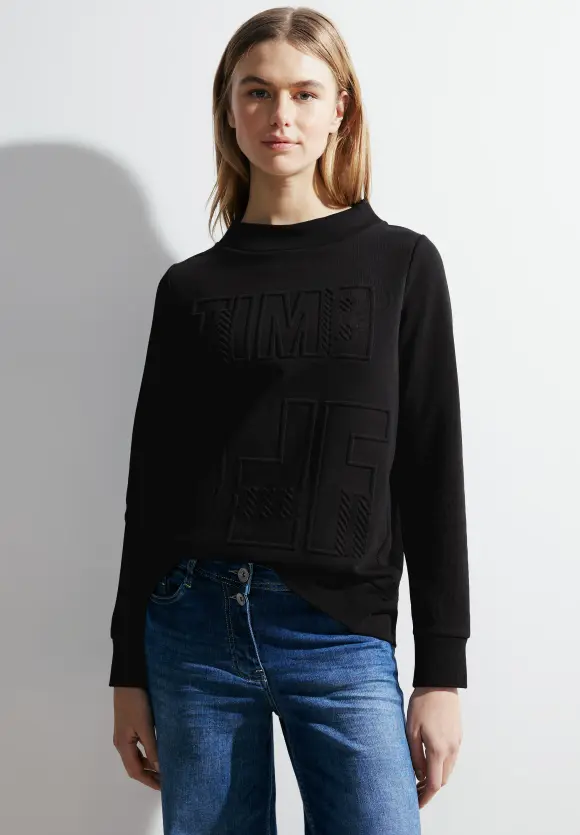 Sweatshirt mit Stehkragen - Black