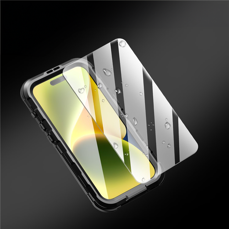iPhone 15 Wasserfeste MagSafe Alu Outdoor Schutz Hülle (IP68) - Schwarz / Transparent