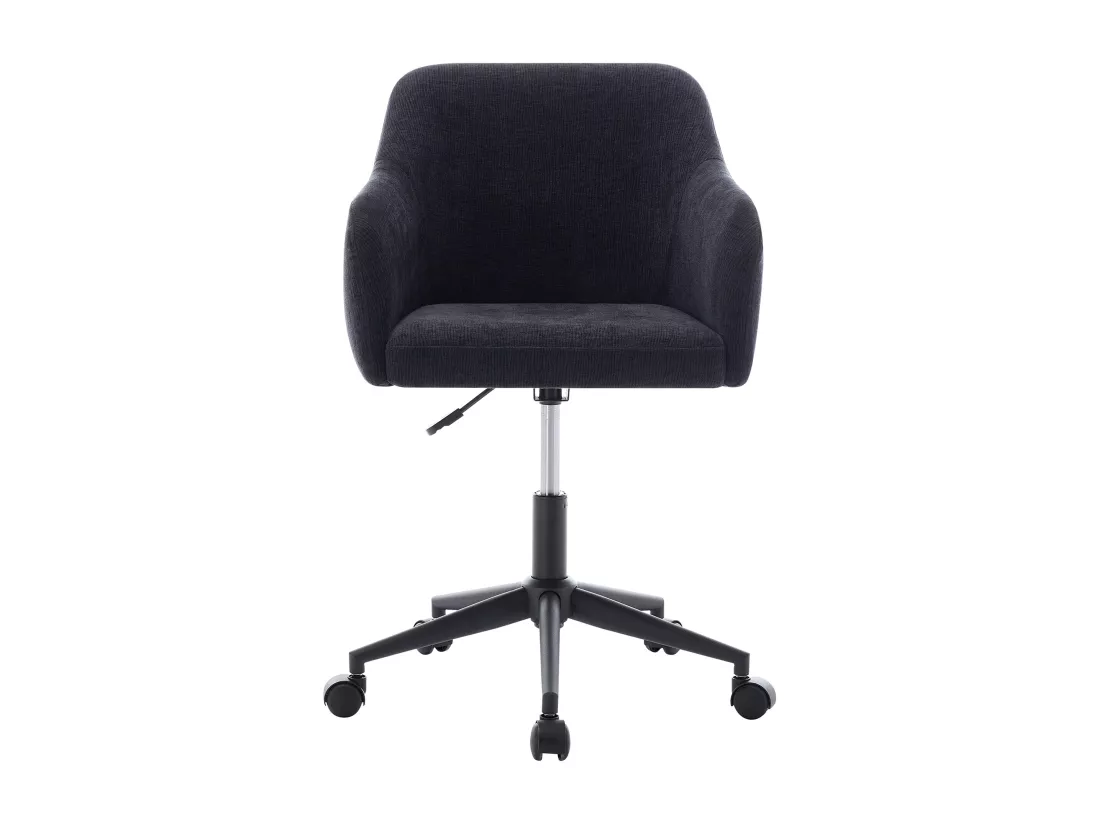 Chaise de bureau - Tissu texturé - Noir - Hauteur réglable - MATOMI