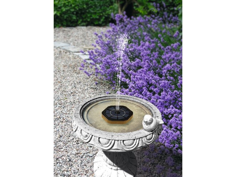 Garvida Solar-Gartenfontäne 3.7 V Schwarz Solar-Gartenbrunnen