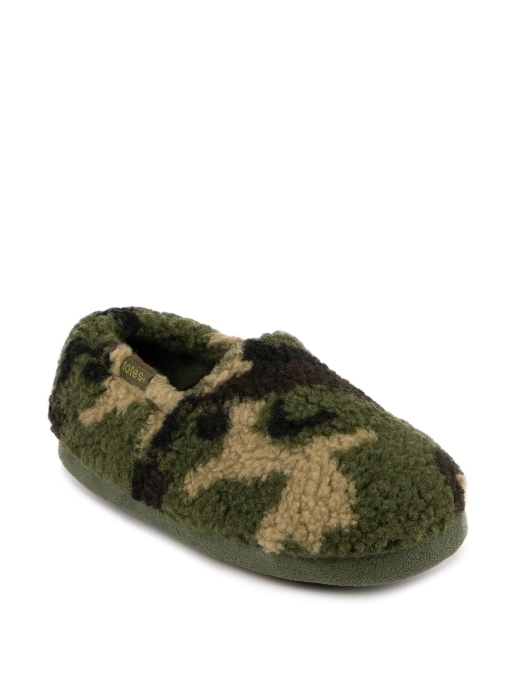 Groen - Totes groene lage pantoffels met dichte achterkant van fleece voor de winter