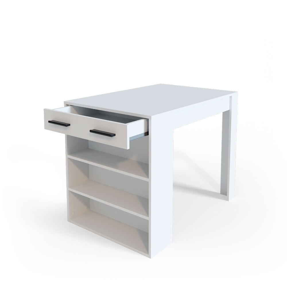 Vicco Bartisch Esstisch Tisch Bistrotisch Essplatz Schublade Regal Bar Weiß