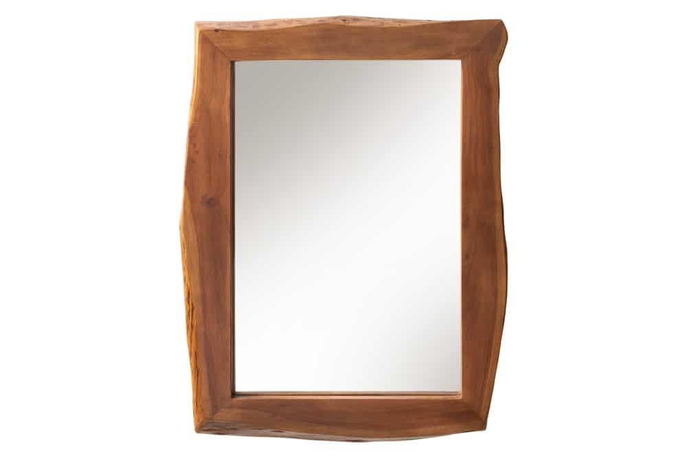 Massiver Spiegel MAMMUT 100cm braun Akazienholz Baumkante Wandspiegel