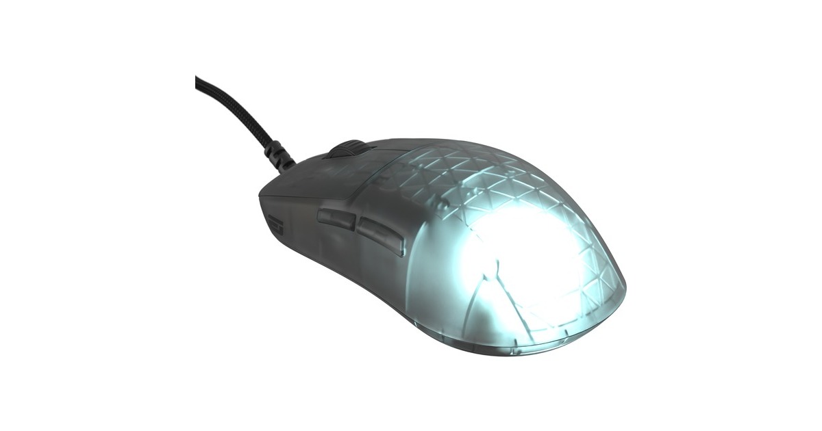 Endgame GearOP1 RGB Gaming Muis - Dark Frost  (Zwart/transparant, 50 - 26.000 DPI, RGB led)