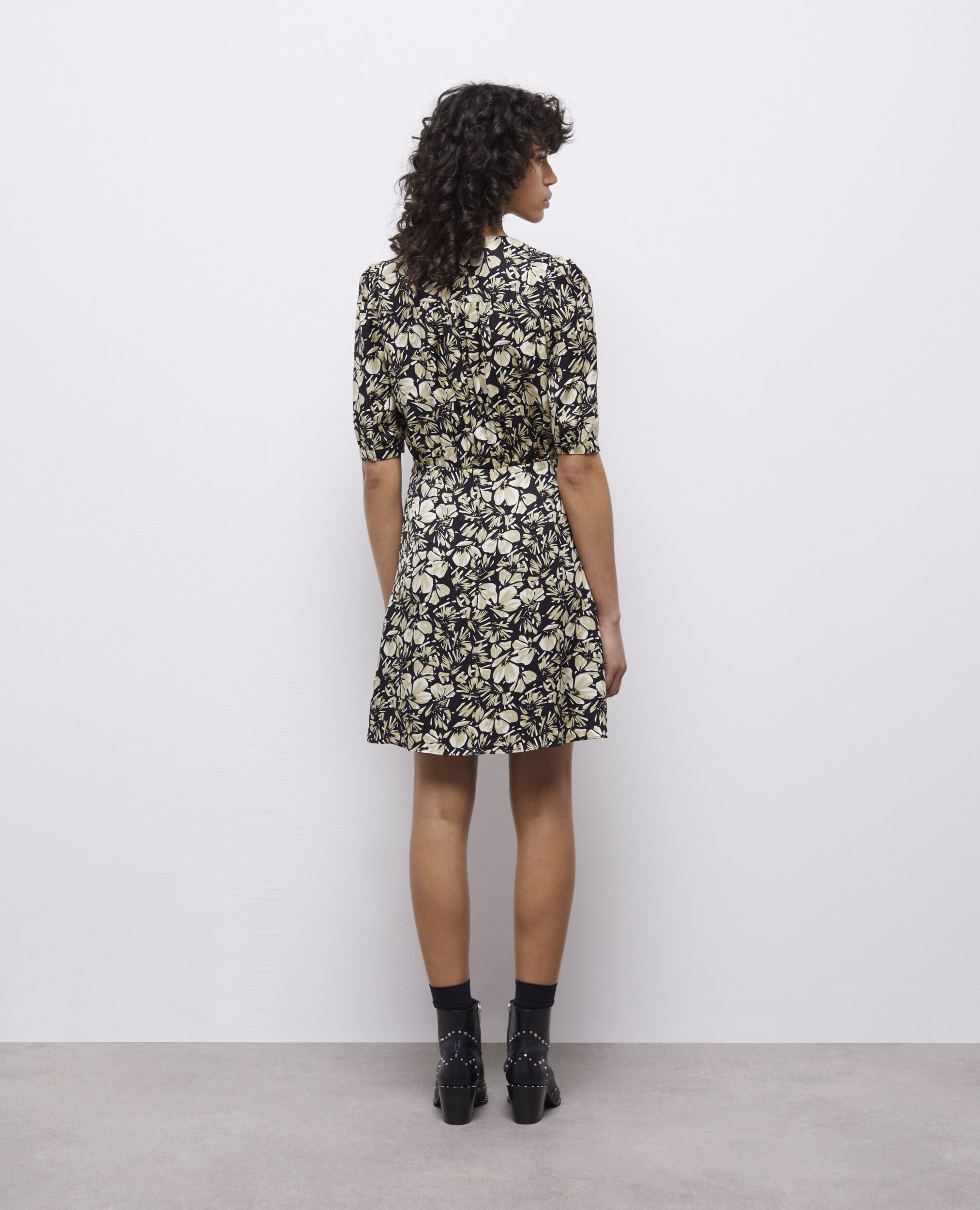 Robe portefeuille courte imprimée