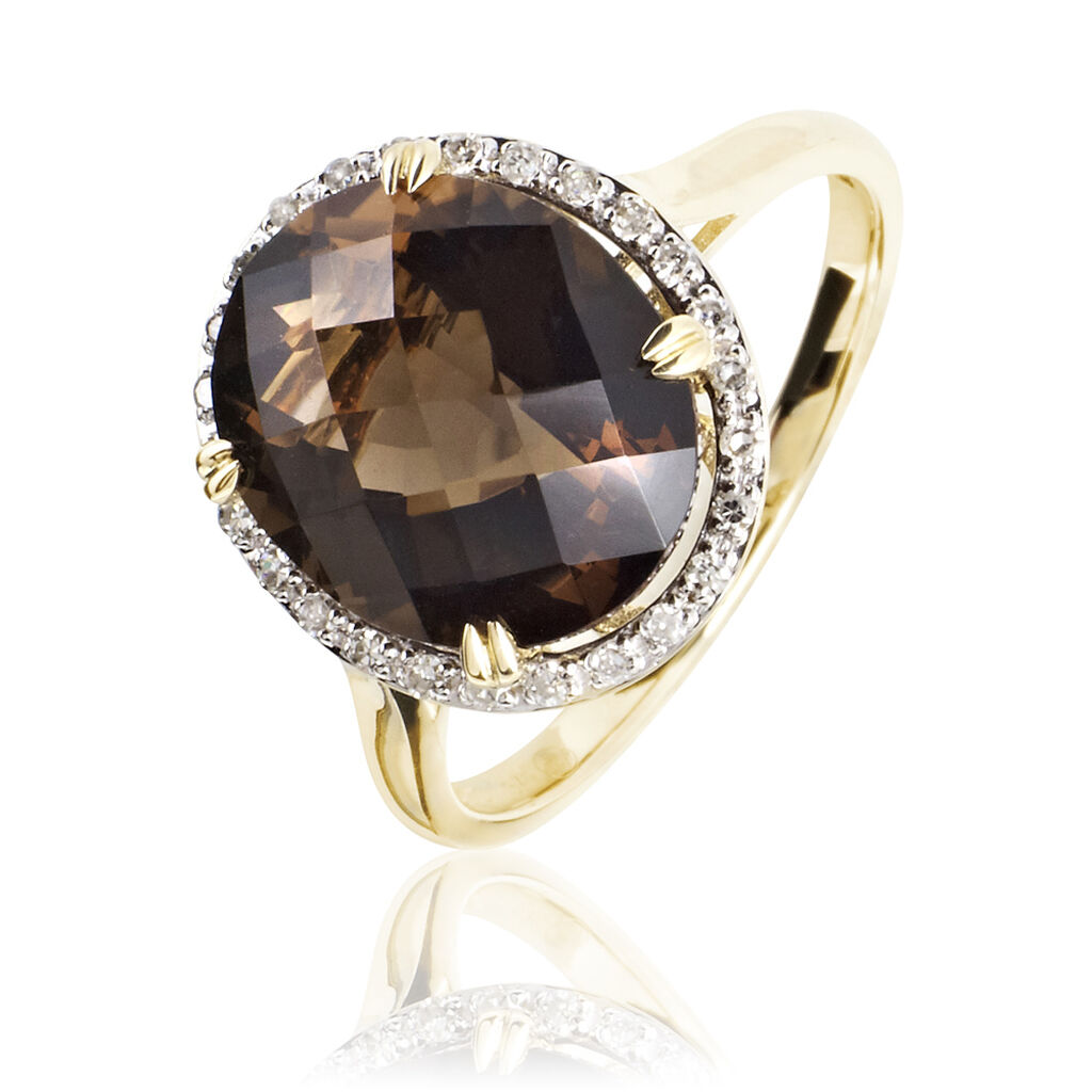 Bague Anna Or Jaune Quartz Et Diamant