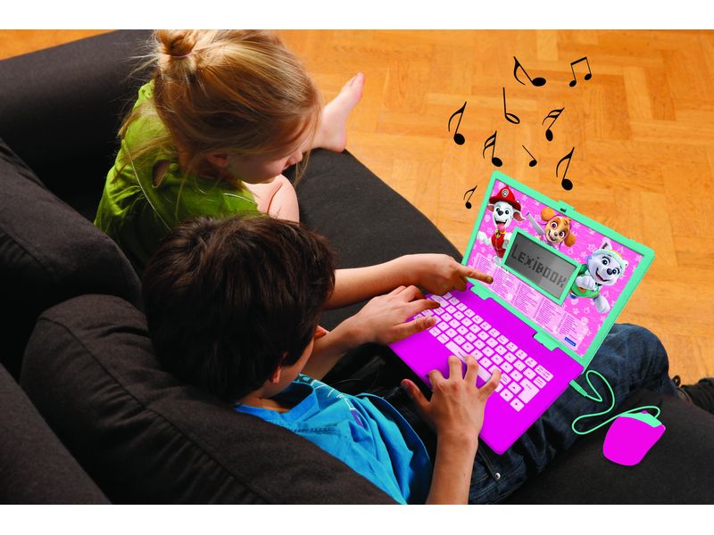 Lexibook Lern-Laptop Paw Patrol Rosa DE/ EN Zweisprachiger Laptop für Bildungszwecke
