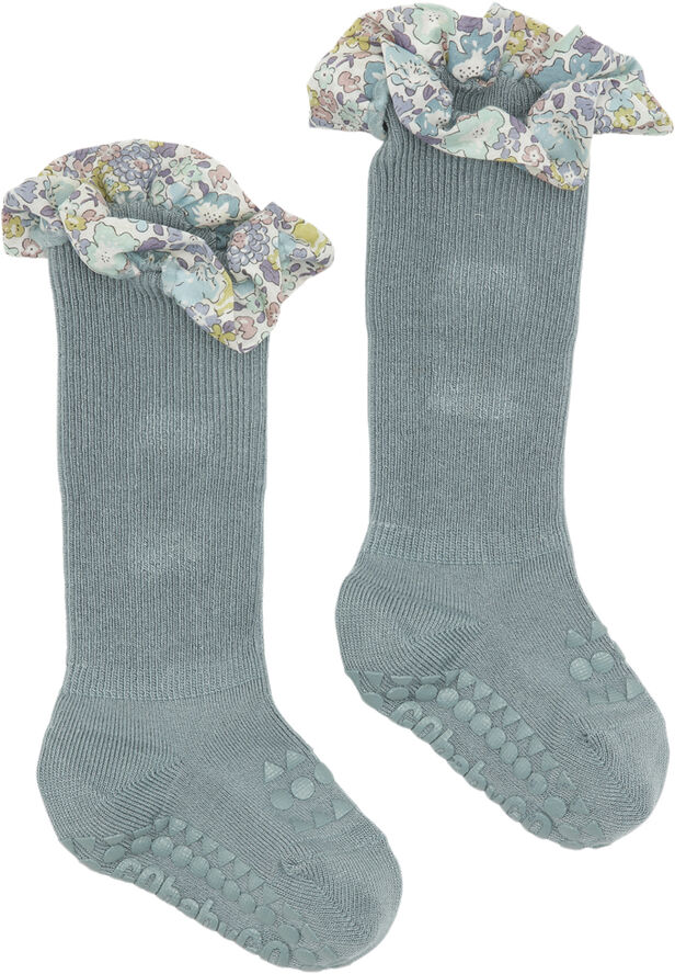 GoBabyGo Non-slip socks - Bamboo / Liberty Dusty blue / mich