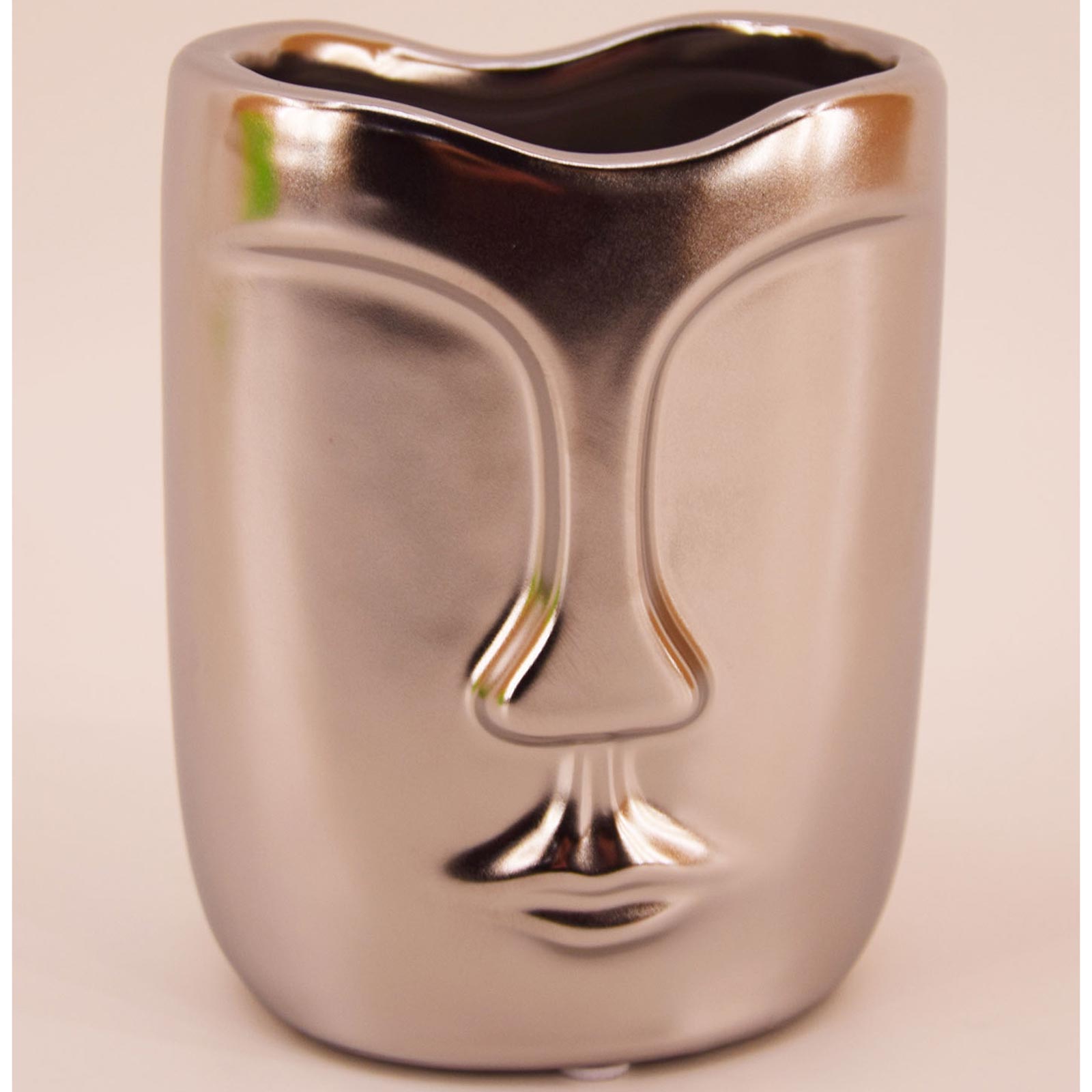 Objekt-Vase - silber - Keramik - 13 cm