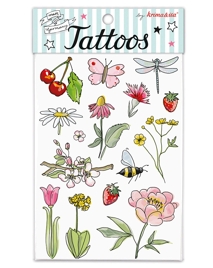 Klebetattoos GARTENLIEBELEI in bunt