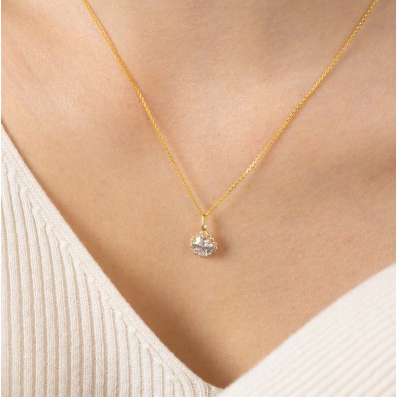 Pendentif Or jaune 375/1000 et zirconium