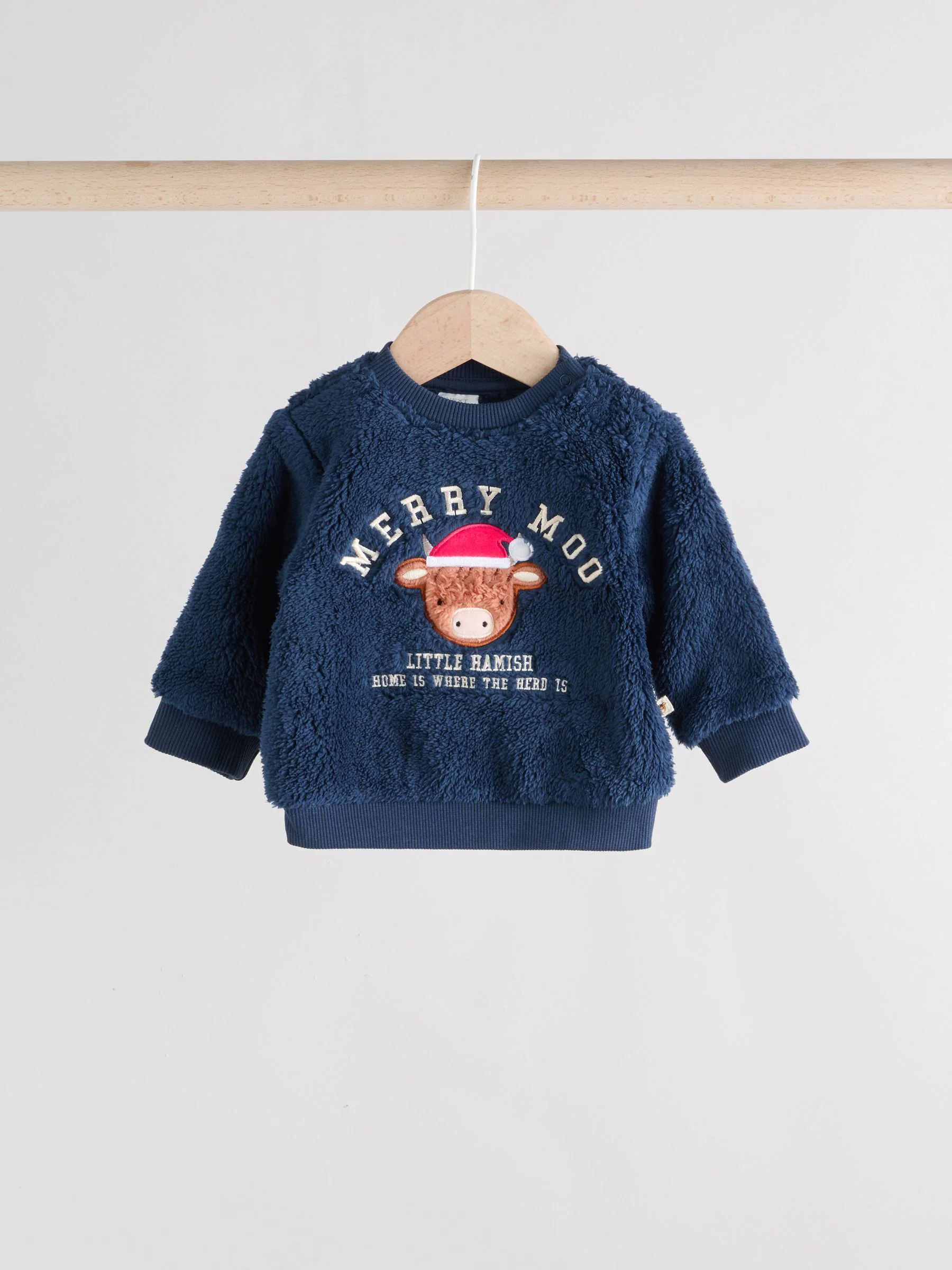 Navy Kerstmis Hamish - Babyset van fleece top en legging (0mnd-3jr)