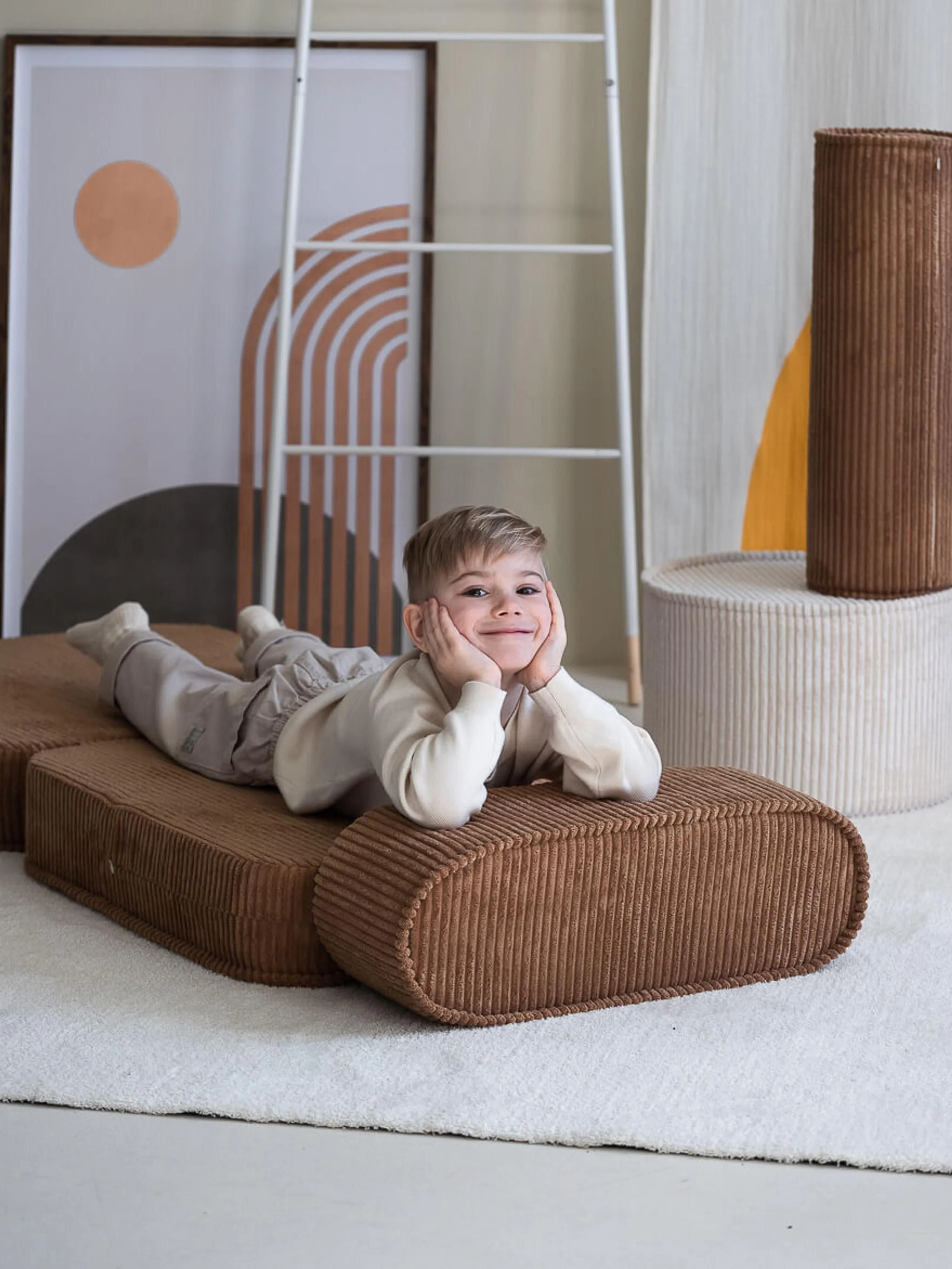 Kinder klapfauteuil Sugar van corduroy