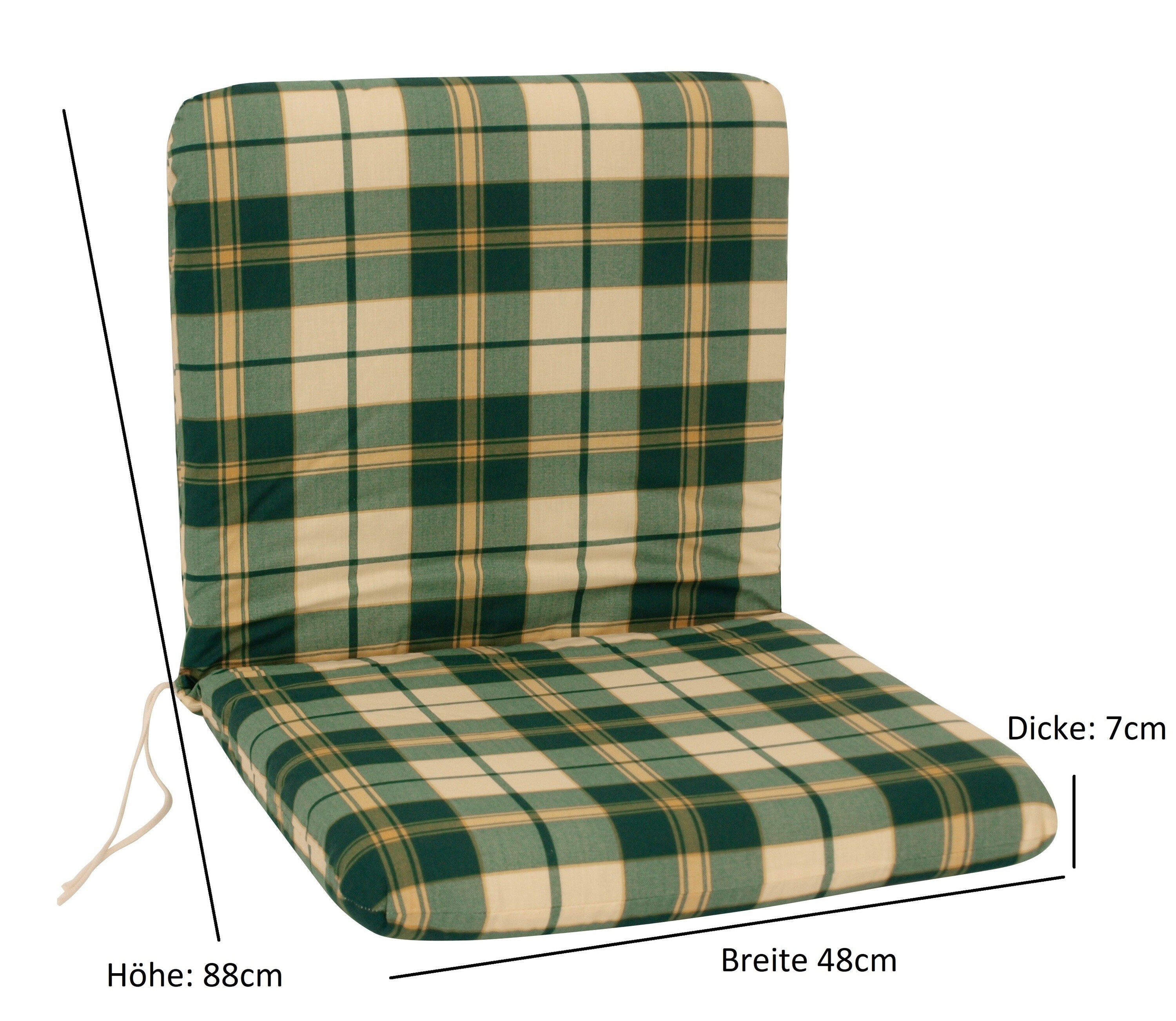 DEGAMO Auflage BOSTON für Sessel, grün/beige kariert