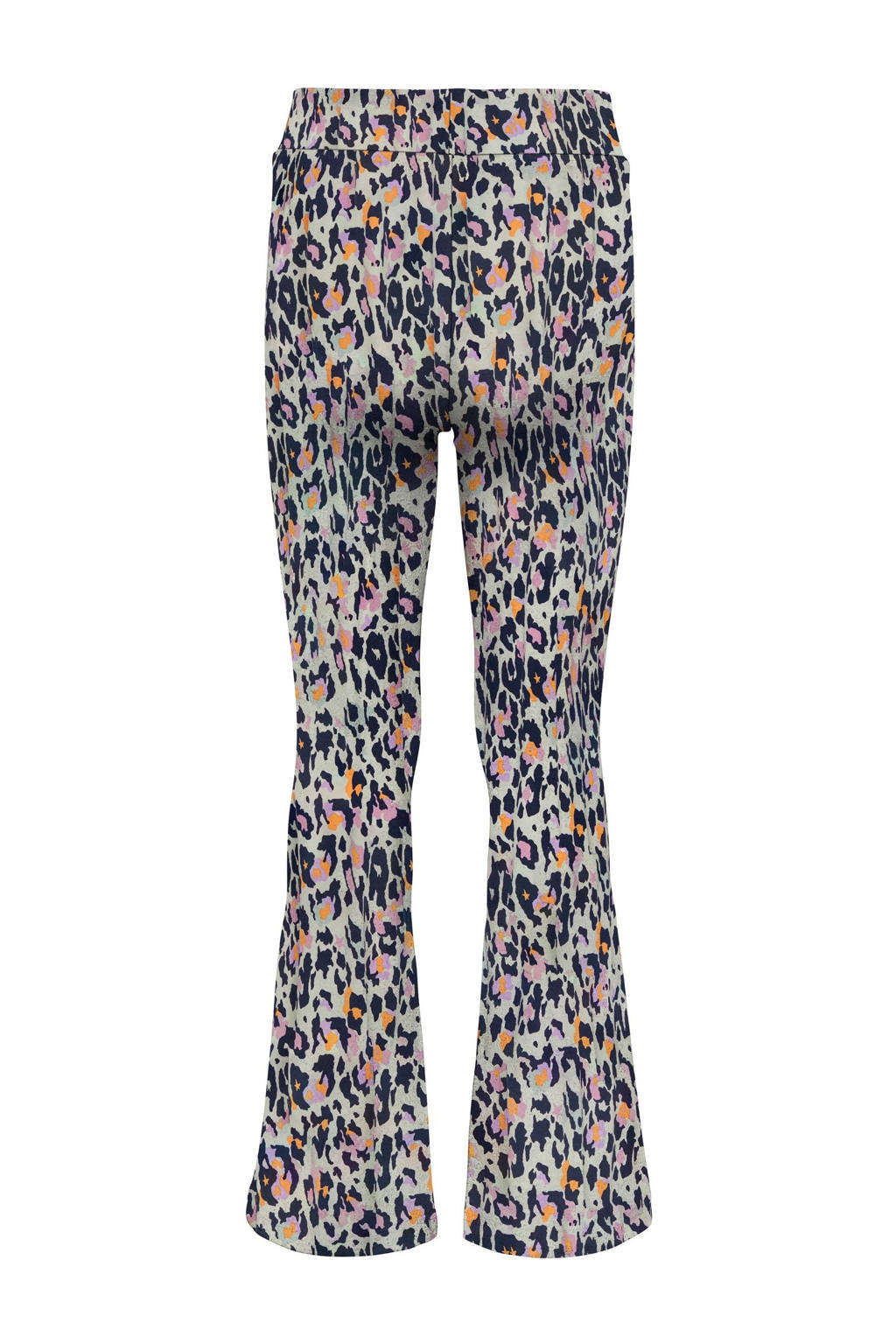 ONLY flared broek KOGPAIGE met all over print beige/zwart/lila