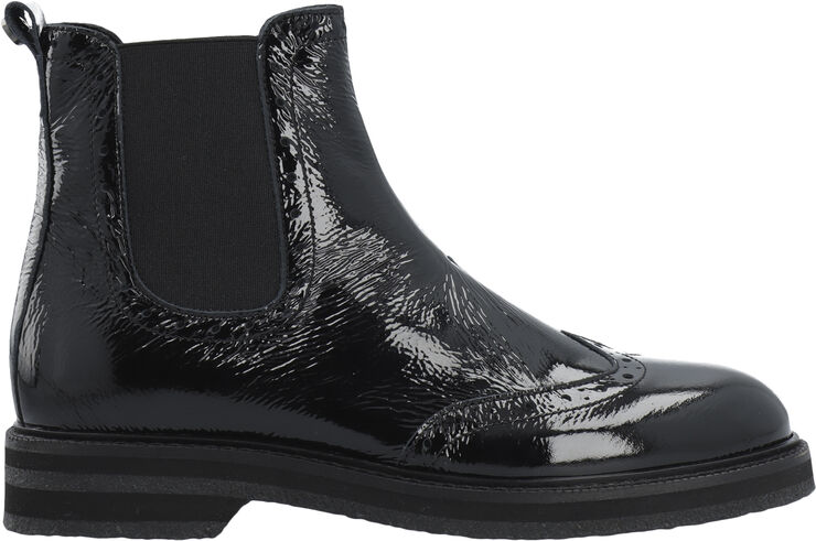 Cashott CASBETTY Brogue Chelsea Boot Patent Black