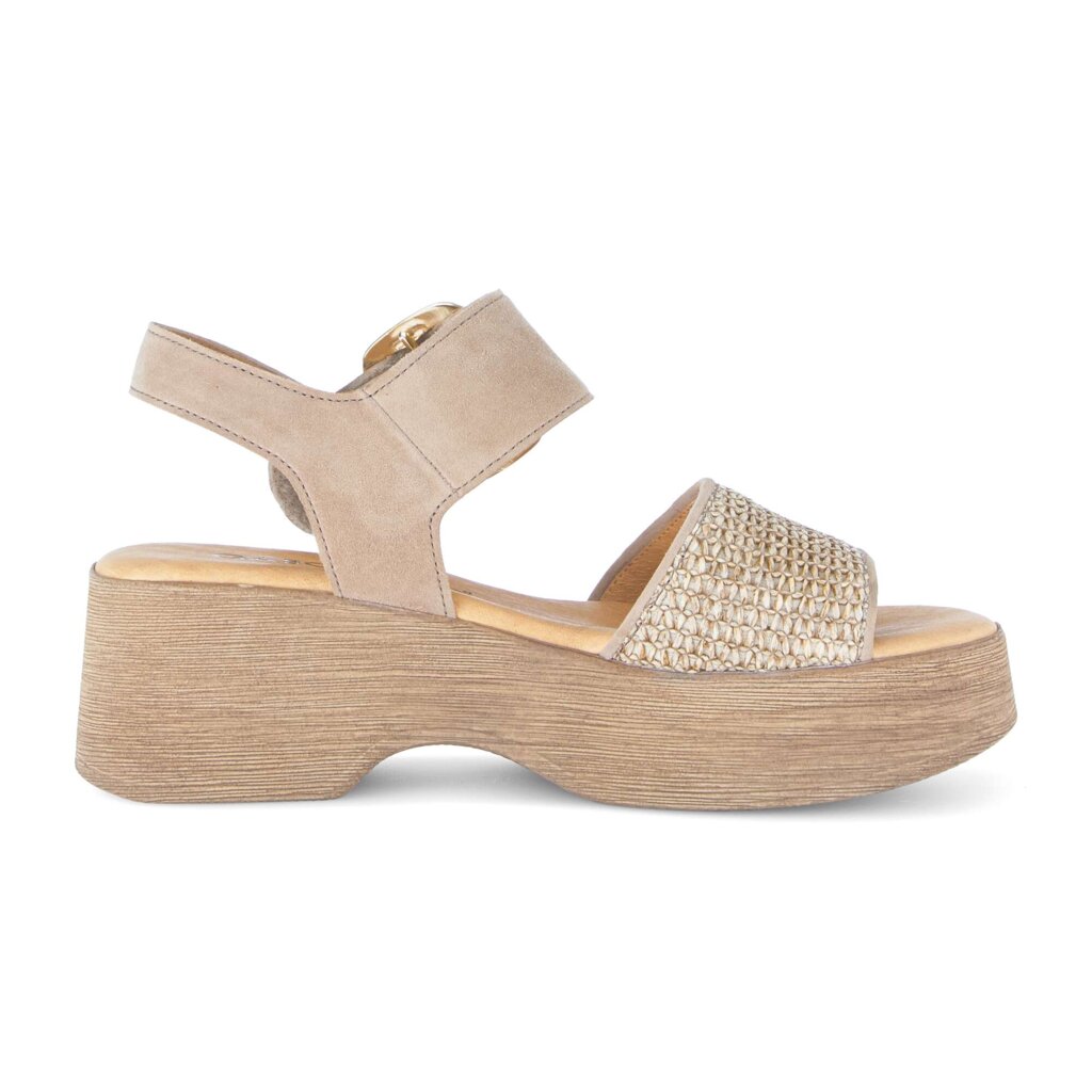 Sandal met riempjes beige
