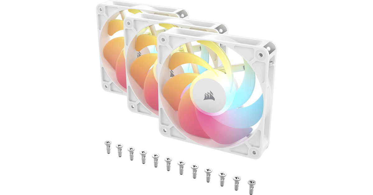 CorsairRS120-R ARGB PWM Reverse case fans  (Wit, 3 stuks, 120 x 120 x 25 mm)