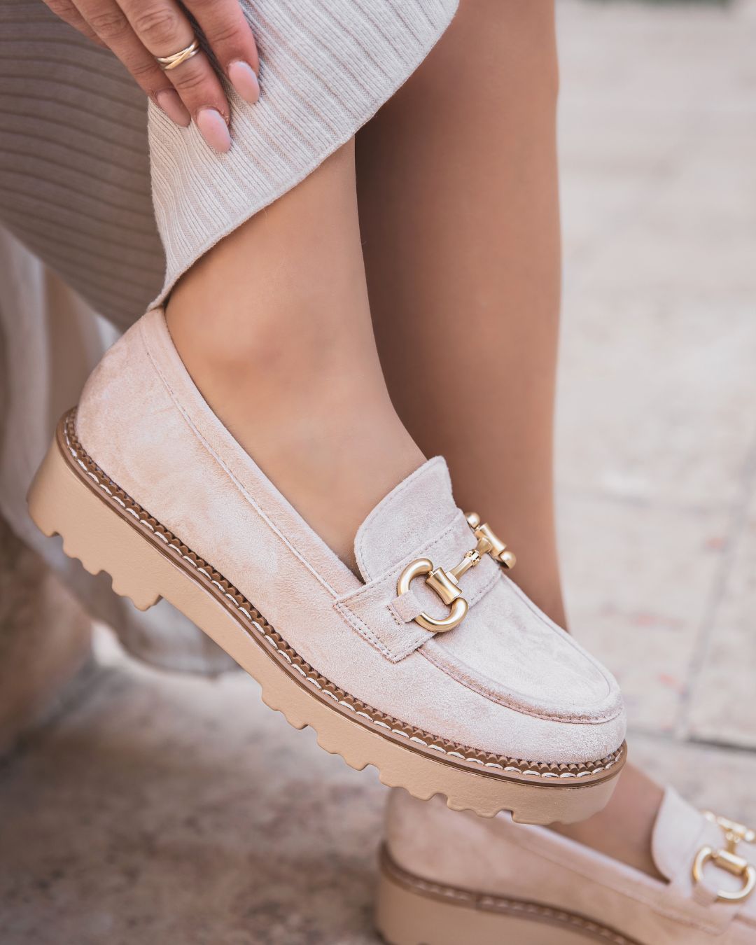 Mocassin femme beige - Jade