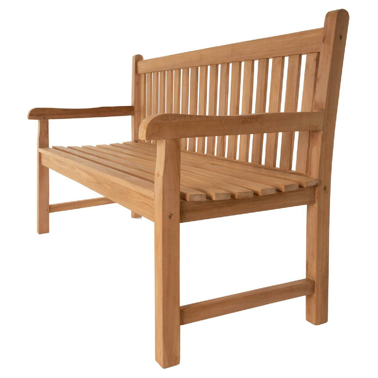 VCM 3-Sitzer Gartenbank Parkbank hochwertig Teak Holz behandelt 150cm