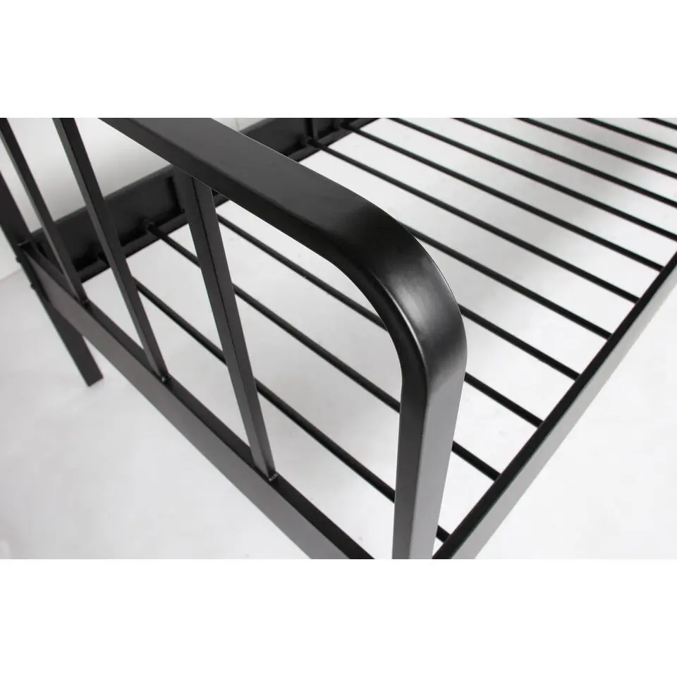 WOOOD Mees Bed - Metaal - Zwart - 90x208x95