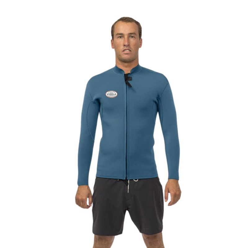 Top Néoprène Zippé Vissla Solid Set 2mm - Bleu ciel - The Corner Shop