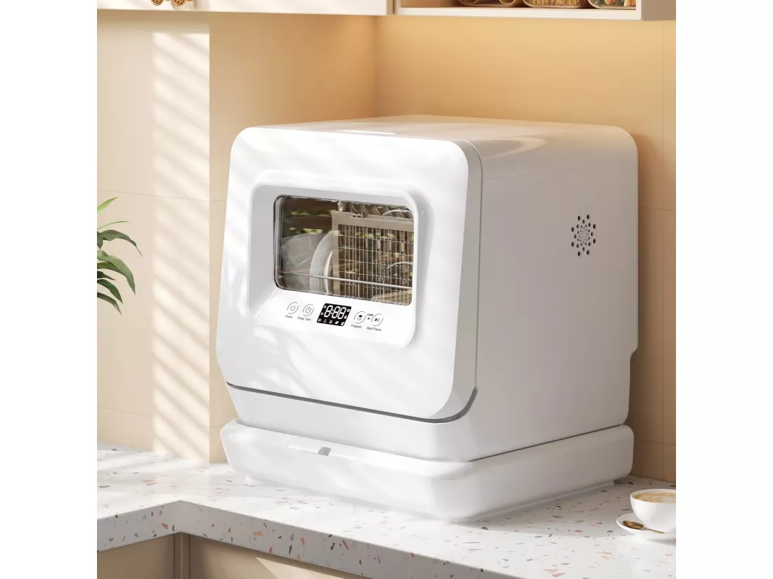 Mini lave-vaisselle portable 44cm - 3 couverts - 55db - 5 modes de nettoyage - lavage à 360° - avec ventile automatique