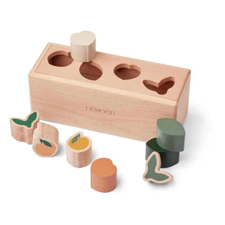 Liewood Boîte à formes Midas en bois | Rose pêche