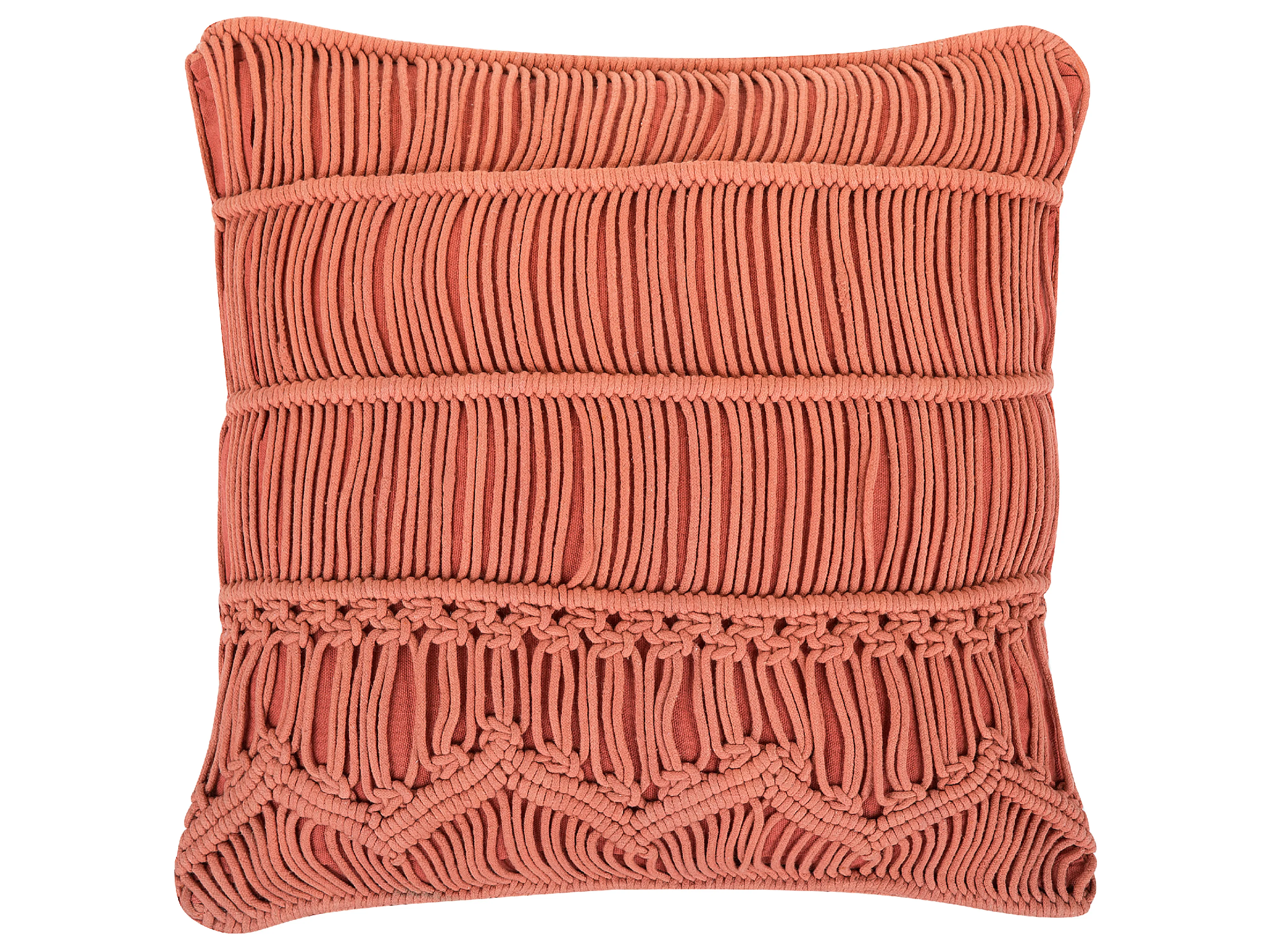 Set van 2 sierkussens AKKOY Katoen 45 x 45 cm Oranje geometrisch patroon
