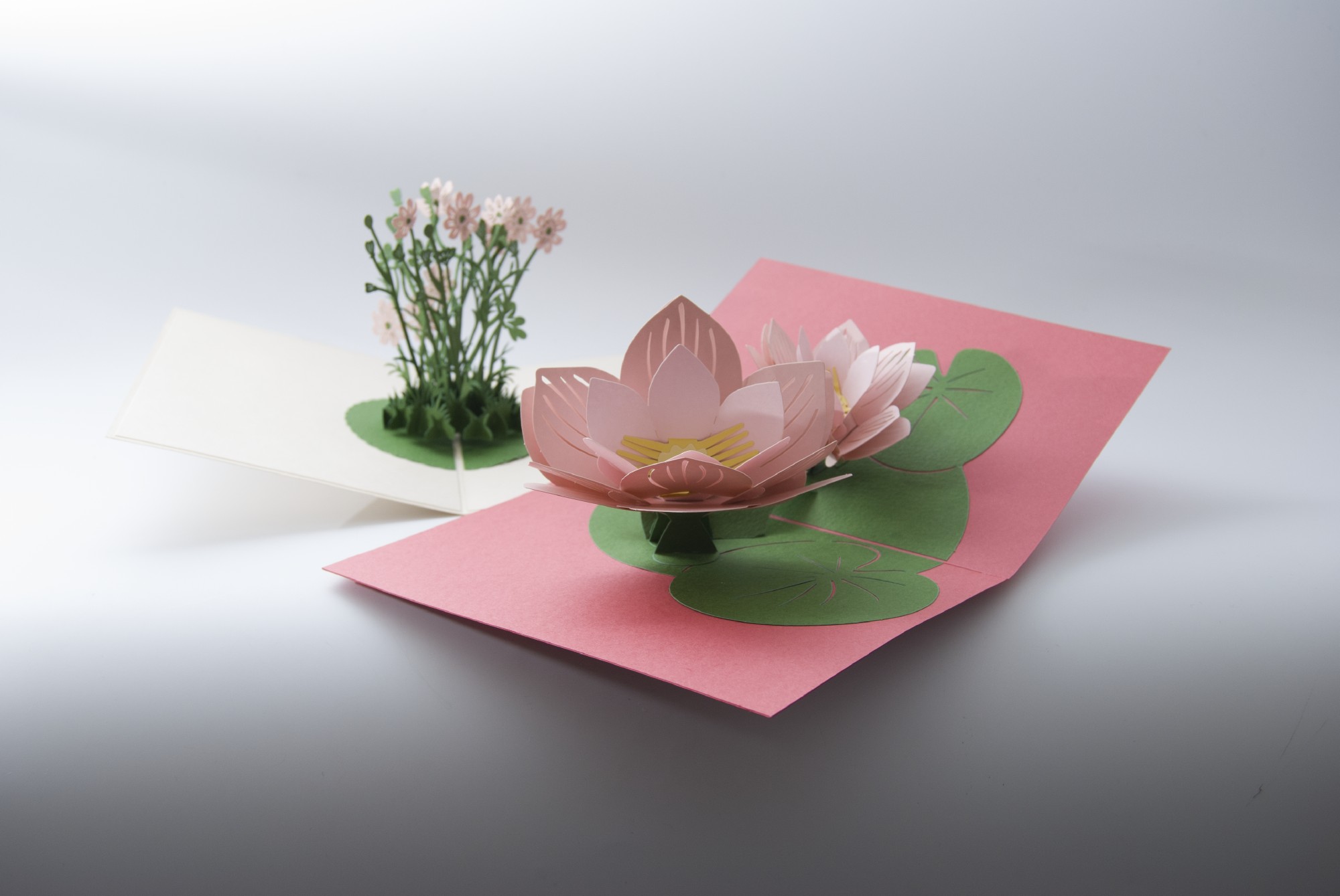 Pop-Up Karte 'Seerose', rosa, grün, L 18 cm, B 13 cm günstig bestellen