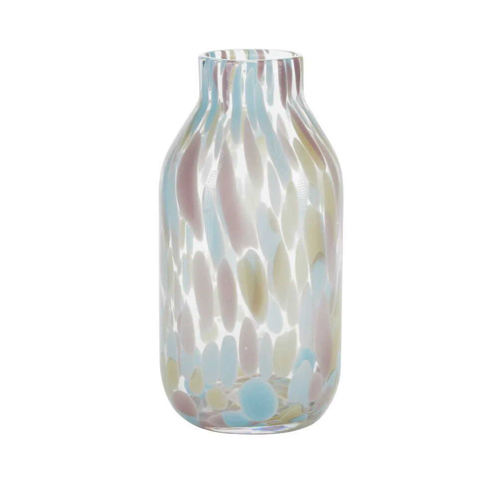 Bahne Interior  Glass Tall vase, Pastel Dots - H32 cm.