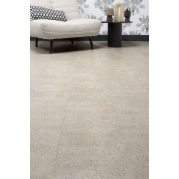 Kleurstaal Lundia click PVC Intens Lennart rechte stroken lichtgrijs steenlook