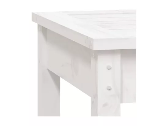 Banc de jardin à 2 places blanc 203,5x44x45 cm bois massif pin
