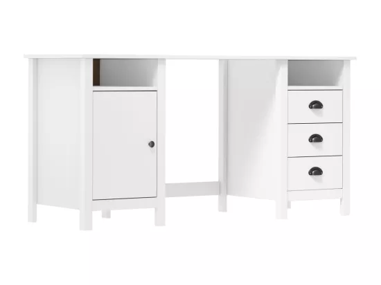 Bureau Hill Blanc 150x50x74 cm Bois de pin solide