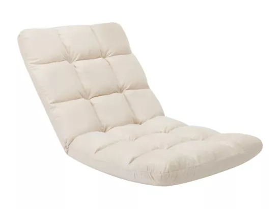 Prolenta Premium - Chaise pliable de sol Crème Microfibre