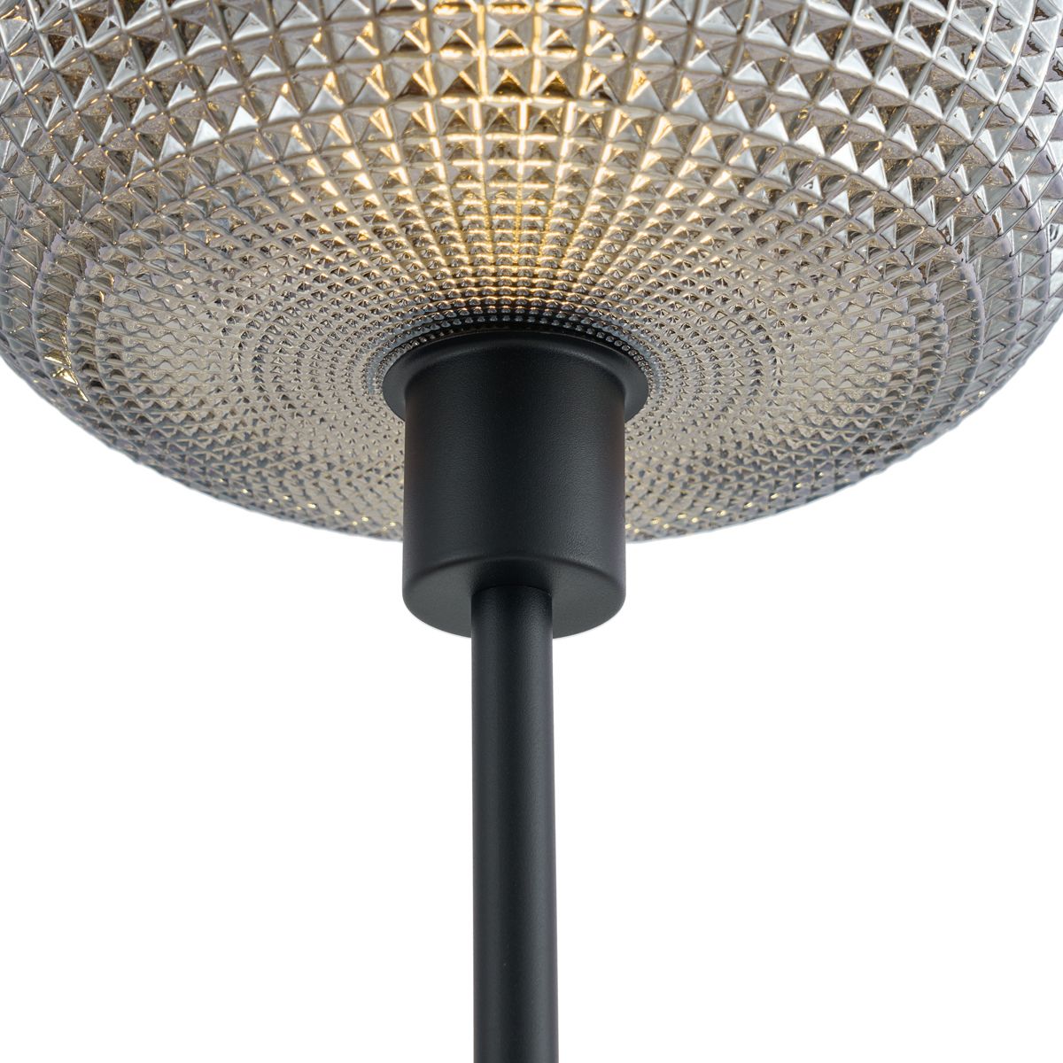 Design vloerlamp zwart met smoke glas 2-lichts - Brianna