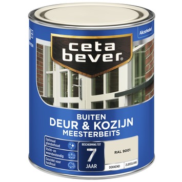 CetaBever Meesterbeits Deur & Kozijn zijdeglans dekkend RAL 9001 crème wit 750 ml