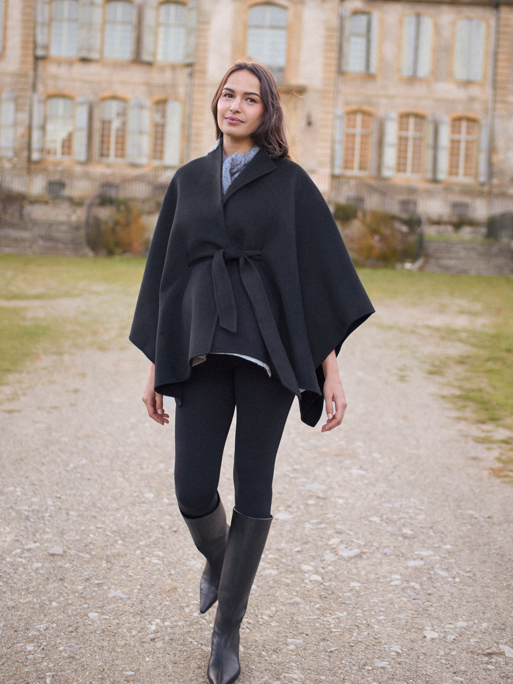 Seraphine Belted Maternity Cape Coat