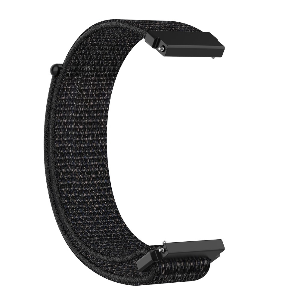 Garmin Venu 2S Nylon Armband mit Klettverschluss (Gelenkumfang: 160-220mm) - Schwarz