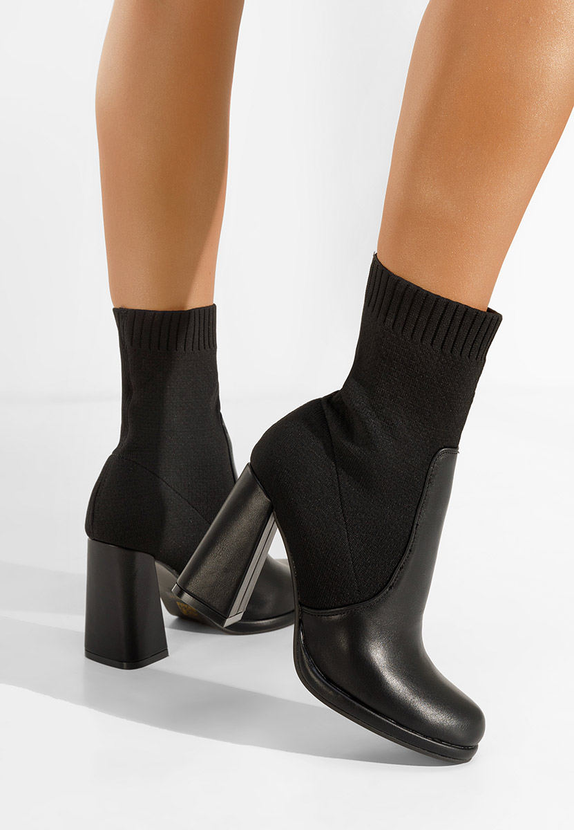 Bottines chaussettes noires Ventilla